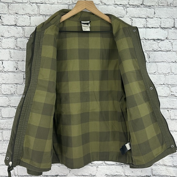 TNF Urban Utility Flannel-Lined Cargo Military Jacket Army Green SMALL EUC! - Picture 6 of 8